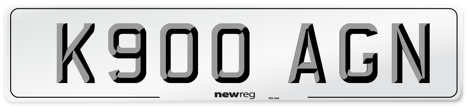 K900 AGN Number Plate from New Reg